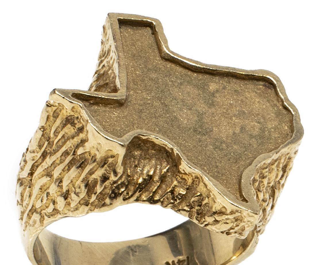 ESTATE GENTS 14KT YELLOW GOLD STATE OF TEXAS RING