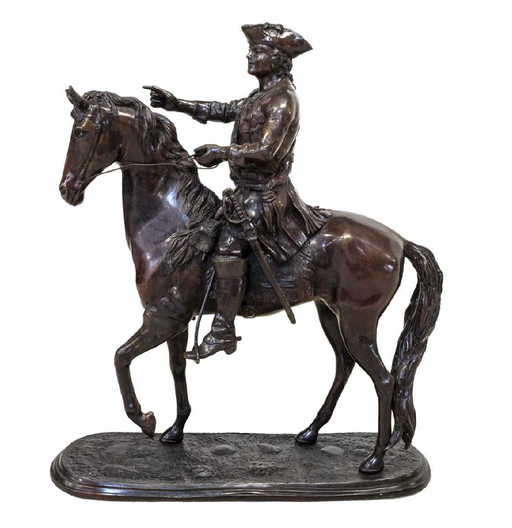 MAITLAND SMITH BRONZE HORSE & RIDER, 26"H