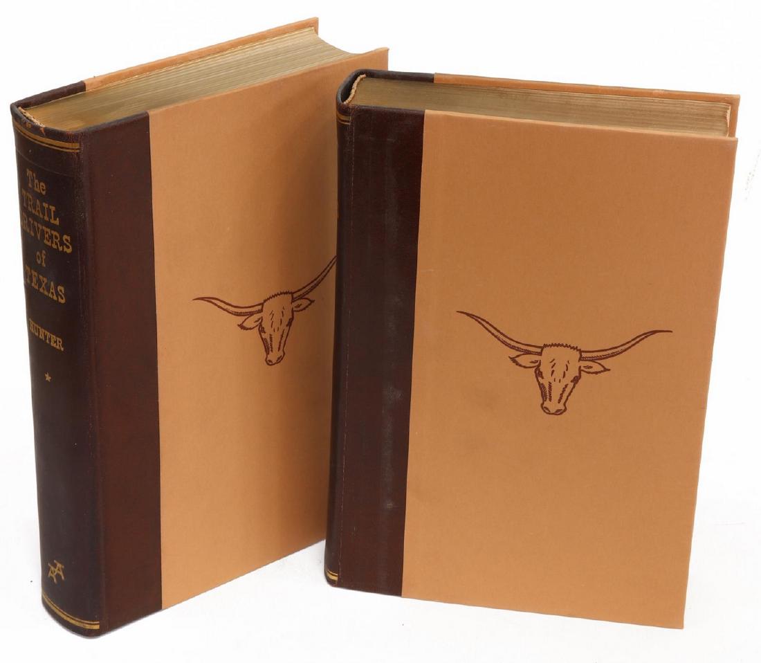 (2 VOL) THE TRAIL DRIVERS OF TEXAS LIMITED EDITION: (2 vol.) Books: "The Trail Drivers of Texas," J. Marvin Hunter, editor, Argosy-Antiquarian Ltd, New York, 1963, #85 of 97 "Specially Bound in Leather," 1070 total pages, portrait illustrations, gilt p