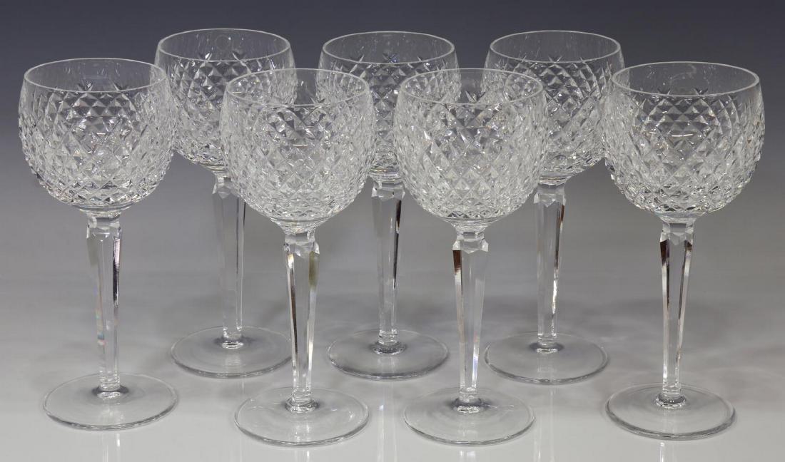(6) WATERFORD 'ALANA' CRYSTAL WINE GLASSES: (lot fof 6) Waterford "Alana" crystal wine glasses, approx 7.5"h, 3"diam; 5.5lbs total Start Price: $80.00
