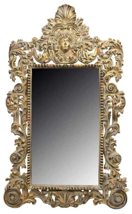 Large Rococo Style Gilt Frame Wall Mirror