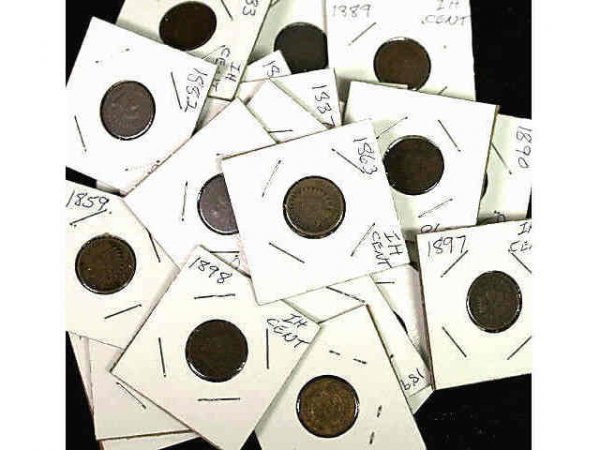 LOT OF INDIAN HEAD PENNIES MIXED DATE 1859-1898