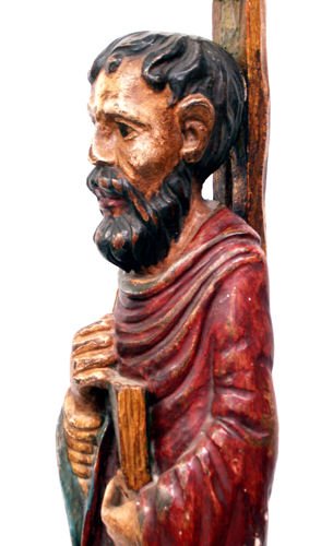 SPAIN ANTIQUE RELIGIOUS GILT WOOD SAINT LAMP