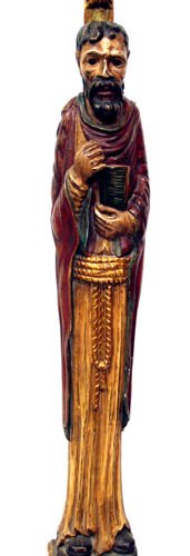 SPAIN ANTIQUE RELIGIOUS GILT WOOD SAINT LAMP - 3