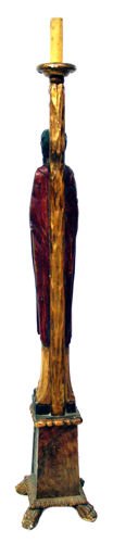 SPAIN ANTIQUE RELIGIOUS GILT WOOD SAINT LAMP - 4
