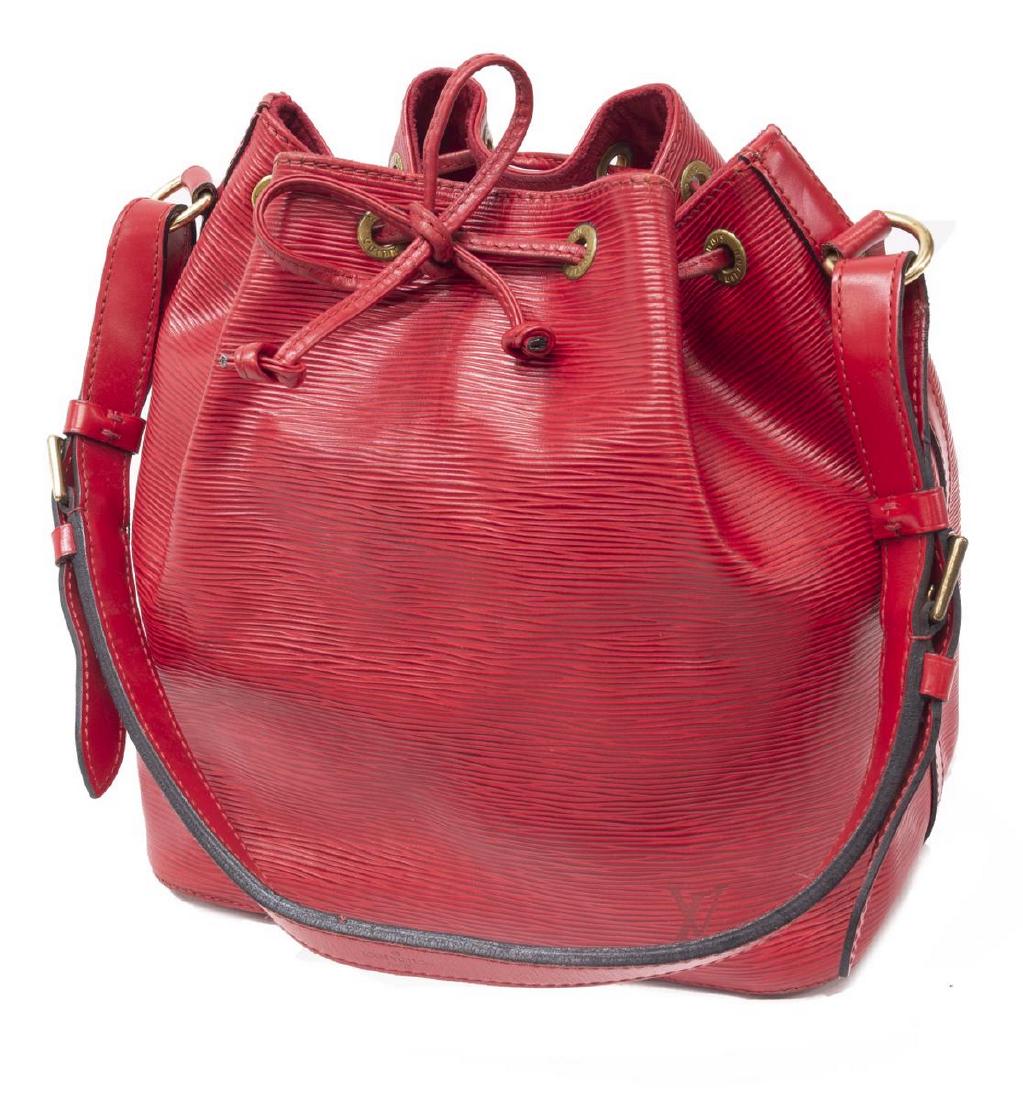 LOUIS VUITTON 'NOE PM' RED EPI LEATHER BUCKET BAG (1 of 4)