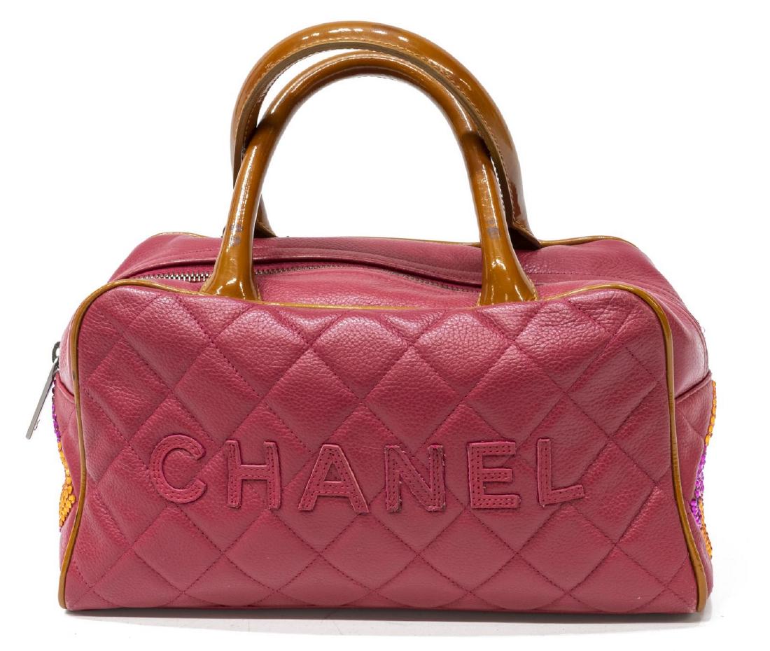 CHANEL RECTANGULAR PINK QUILTED CAVIAR BOWLER BAG (1 of 4)
