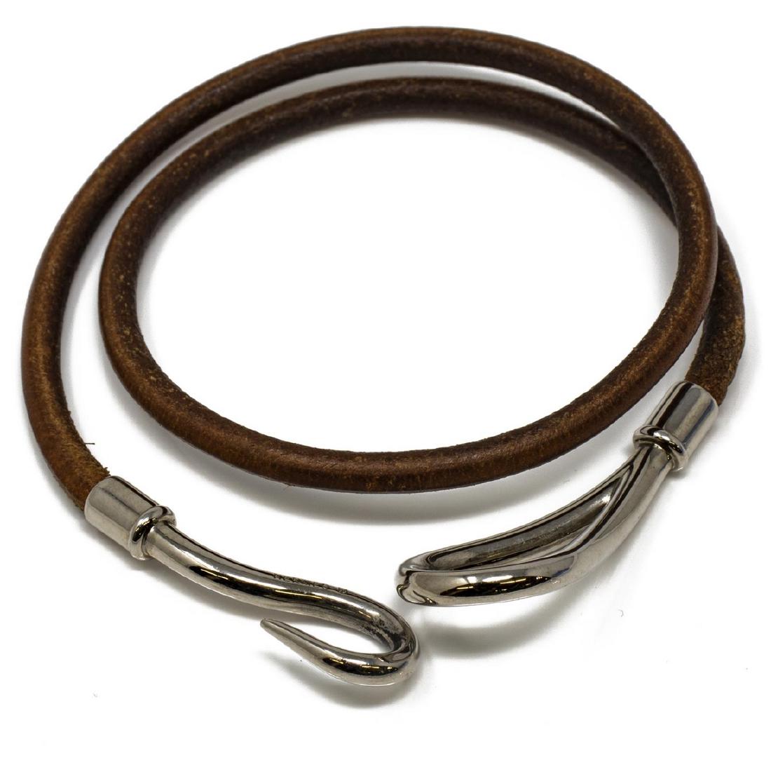 HERMES 'JUMBO DOUBLE TOUR' LEATHER BRACELET (1 of 3)