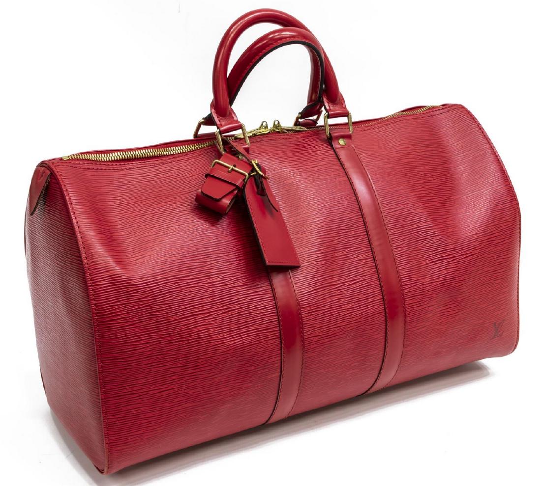 LOUIS VUITTON 'KEEPALL 45' RED EPI DUFFLE BAG (1 of 4)
