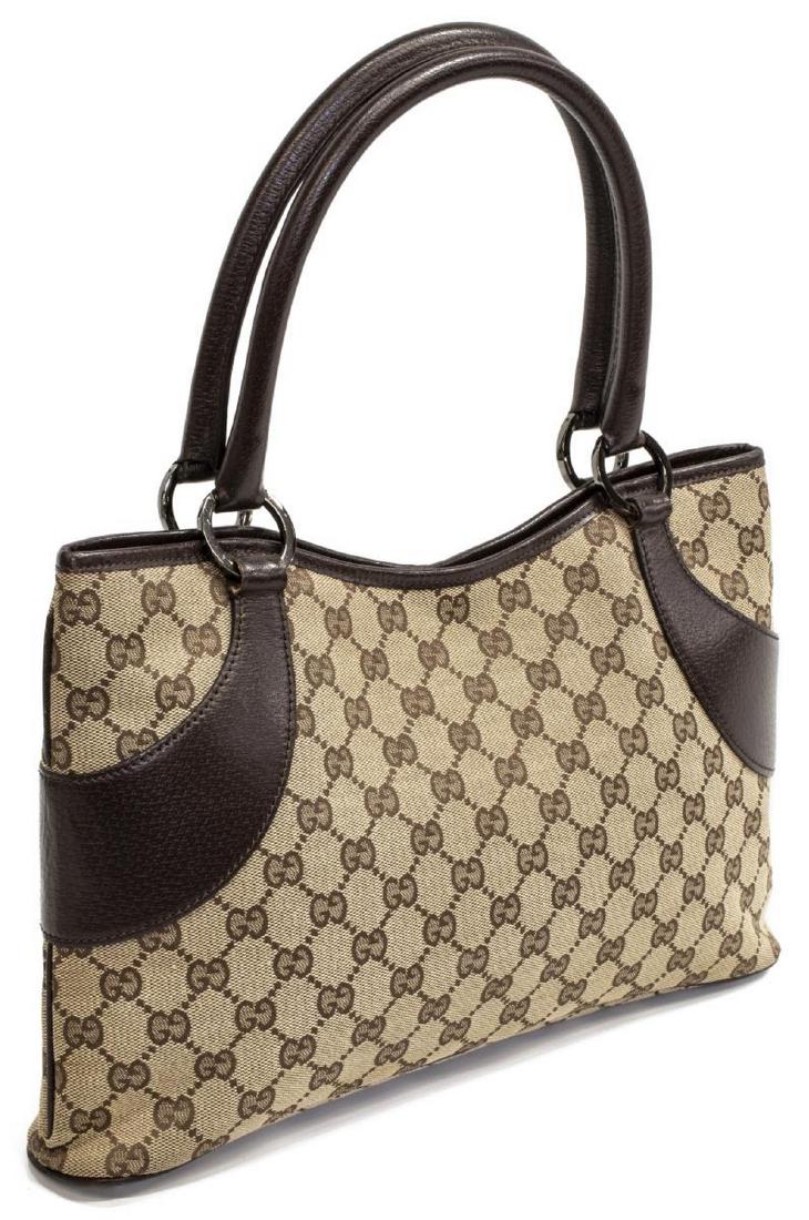 GUCCI BEIGE MONOGRAM COATED CANVAS TOTE BAG (1 of 4)