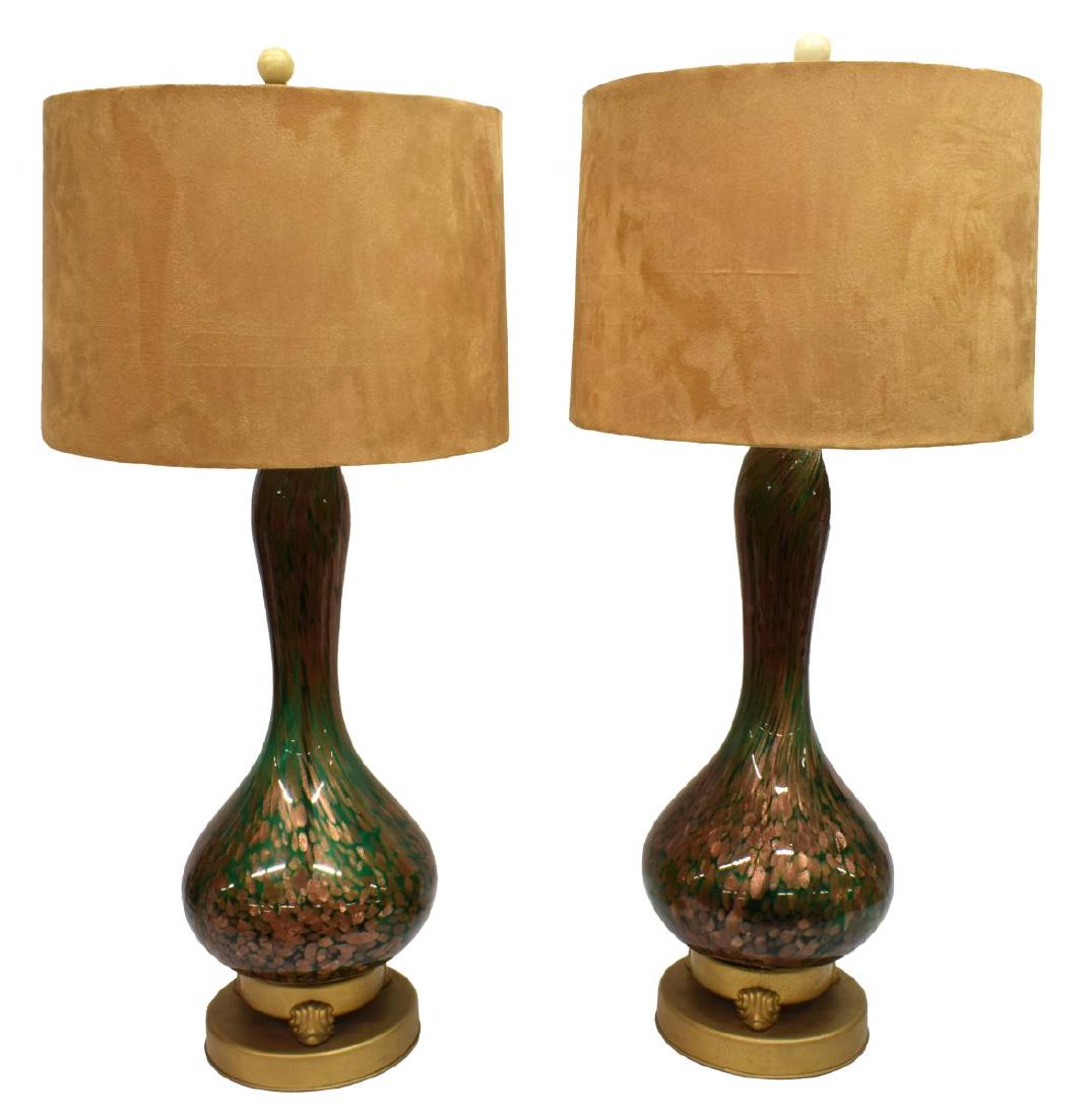 (2) ITALIAN MID-CENTURY MURANO ART GLASS LAMPS (1 of 2)