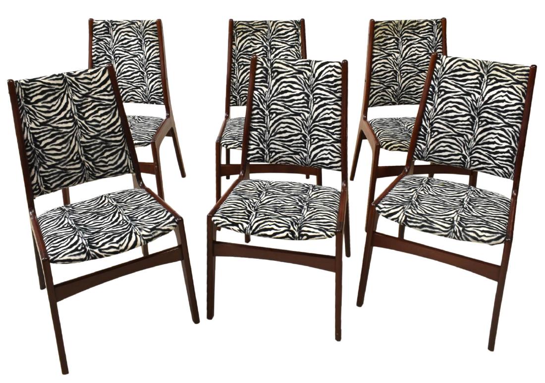 (6) DANISH MID-CENTURY MODERN ZEBRA DINING CHAIRS (1 of 2)