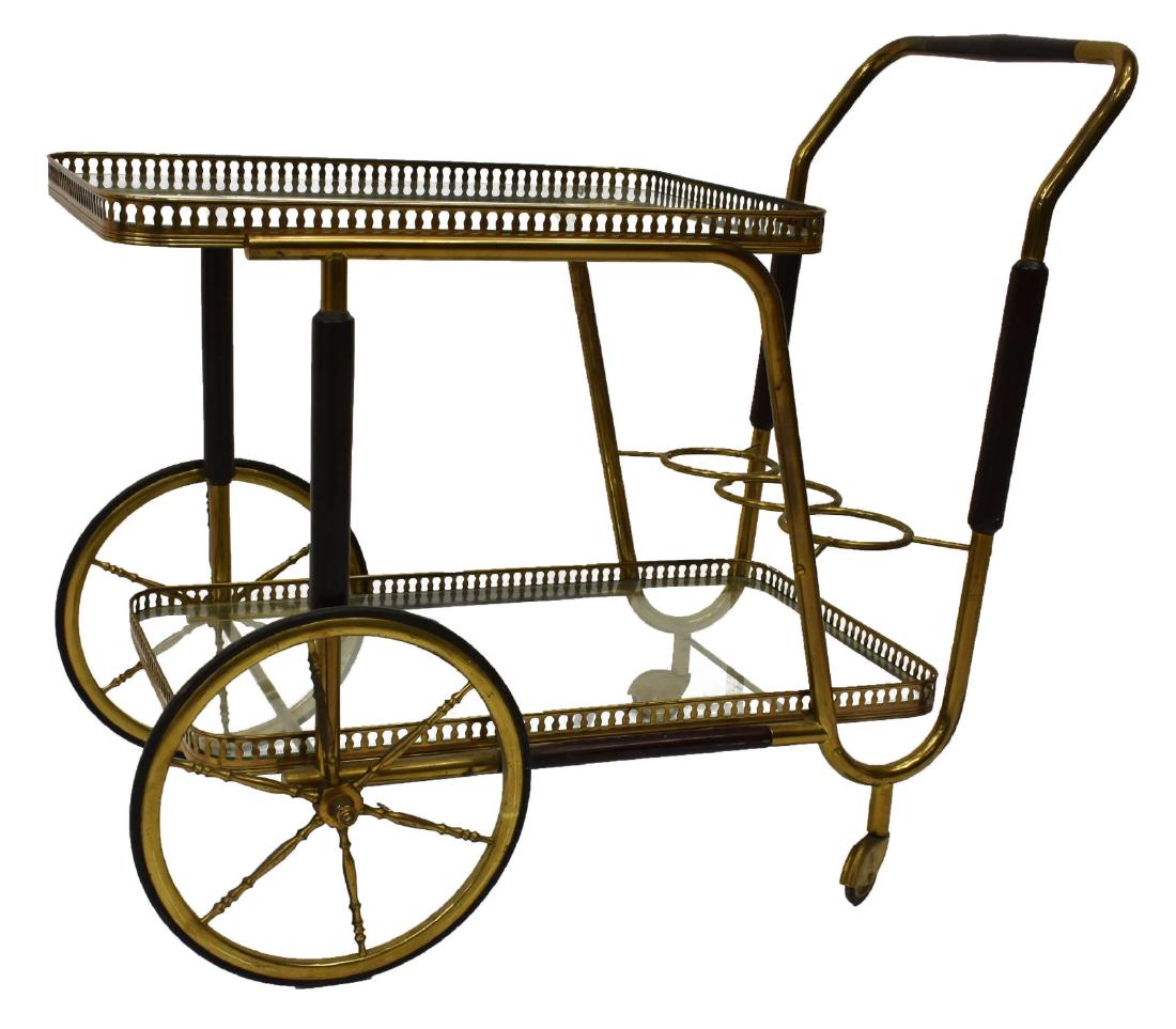 ITALIAN MODERN TWO-TIER BRASS SERVICE CART (1 of 4)