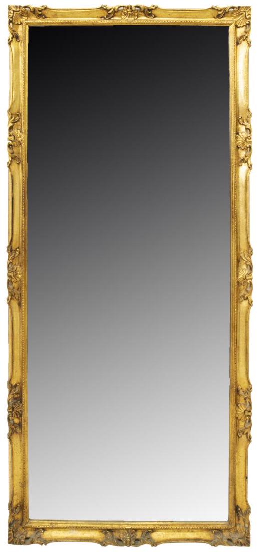 LARGE FRENCH GILT FRAMED WALL MIRROR, 71" X 31.5" (1 of 3)