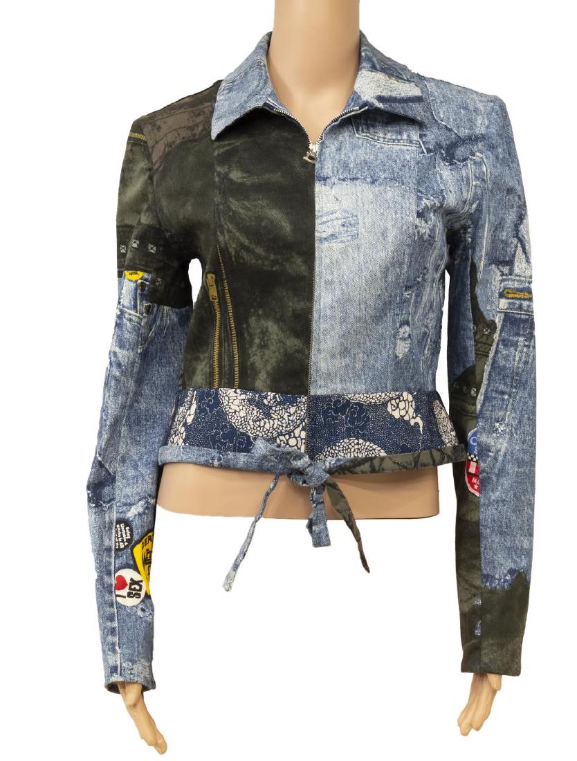 VINTAGE CHRISTIAN DIOR MULTI COLORED DENIM JACKET (1 of 3)