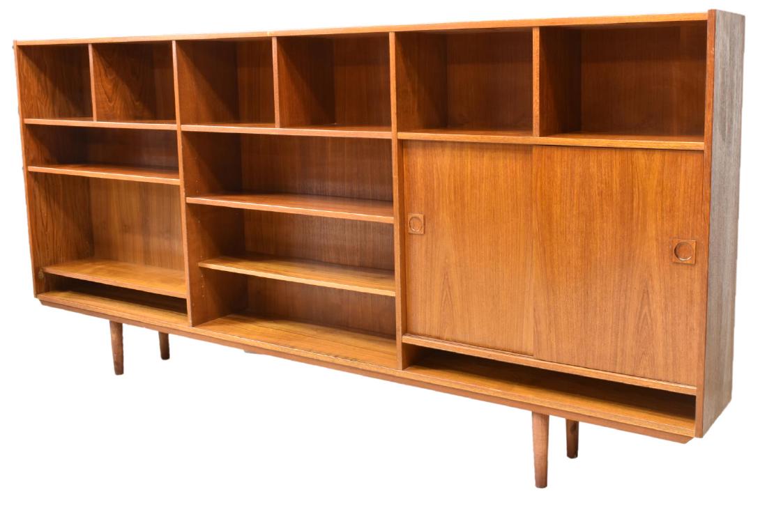 DANISH MID-CENTURY MODERN TEAK BOOKCASE SIDEBOARD (1 of 3)
