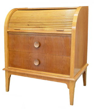 483 An Oak Roll Top Desk Eaglecraft Furniture Co Am Jul 11 Danish Mid Century Modern Oak Bureau Desk