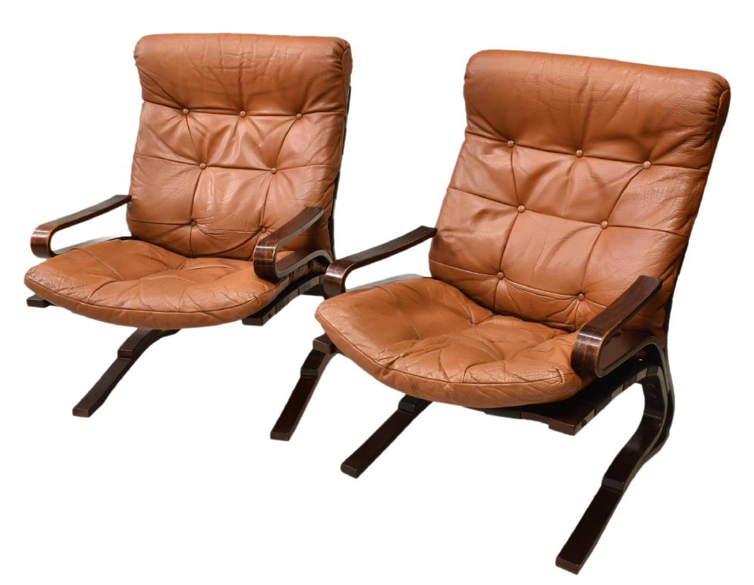 (PR) DANISH MODERN SIESTA STYLE LEATHER ARMCHAIRS (1 of 2)