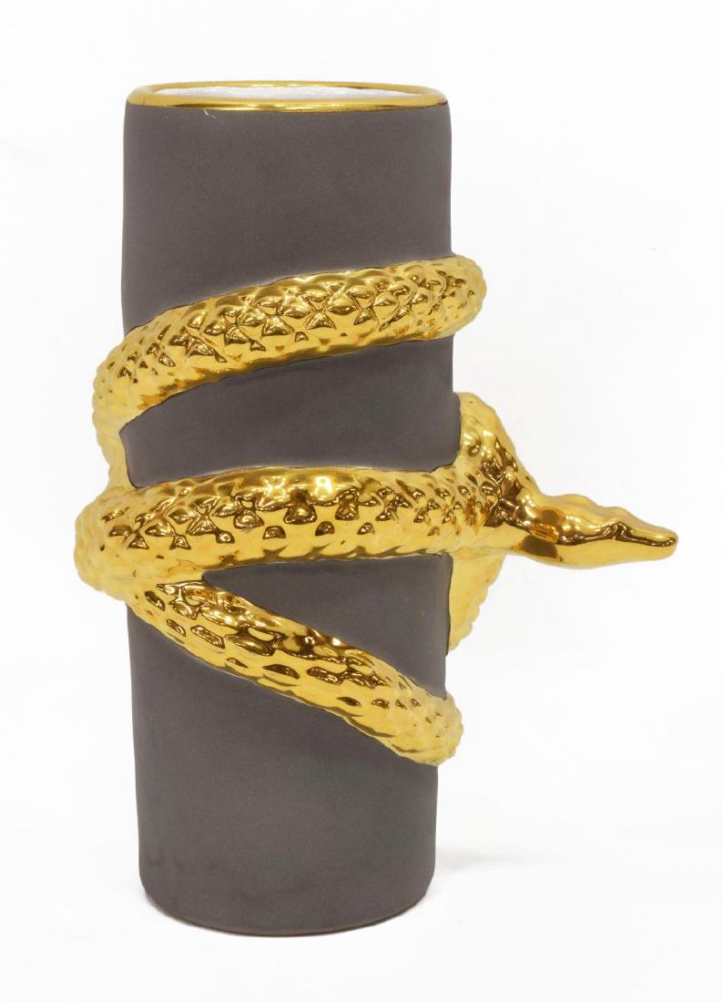 WAYLANDE GREGORY STUDIOS GILT PORCELAIN VASE (1 of 4)