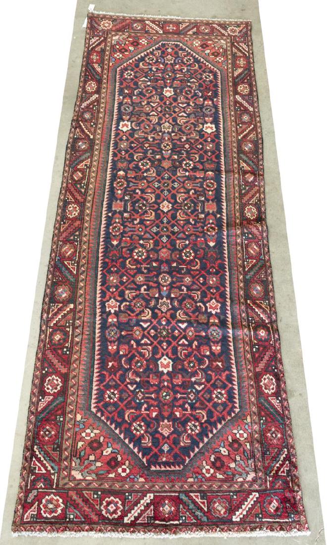 HAND-TIED PERSIAN HAMADAN RUNNER 10'10" X 3'7" (1 of 4)