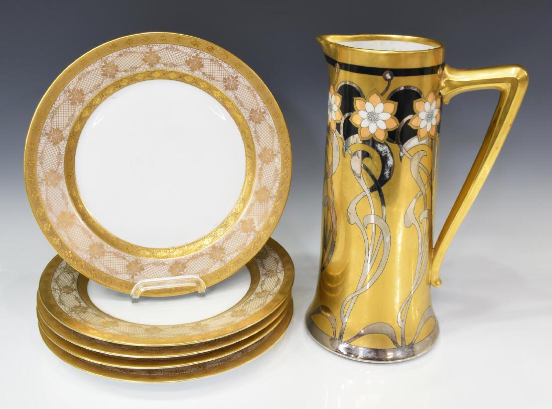 (6) PICKARD BEULET GILDED TANKARD & GILDED PLATES (1 of 7)