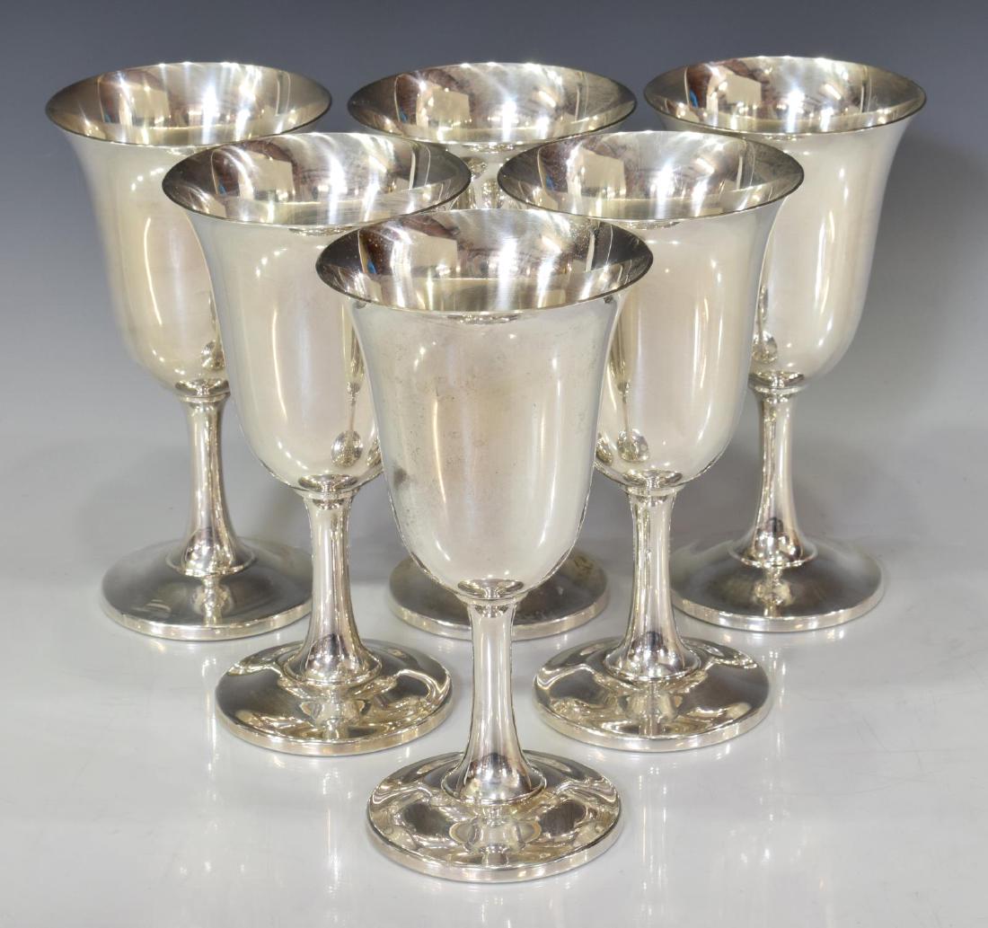 (6) WALLACE STERLING SILVER WATER GOBLETS (1 of 3)