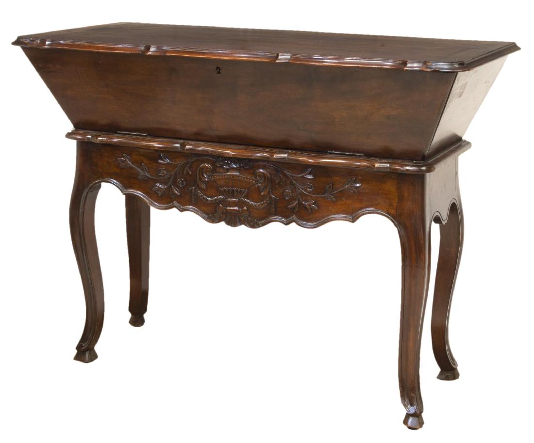FRENCH PROVINCIAL WALNUT DOUGH BIN ON STAND (1 of 4)