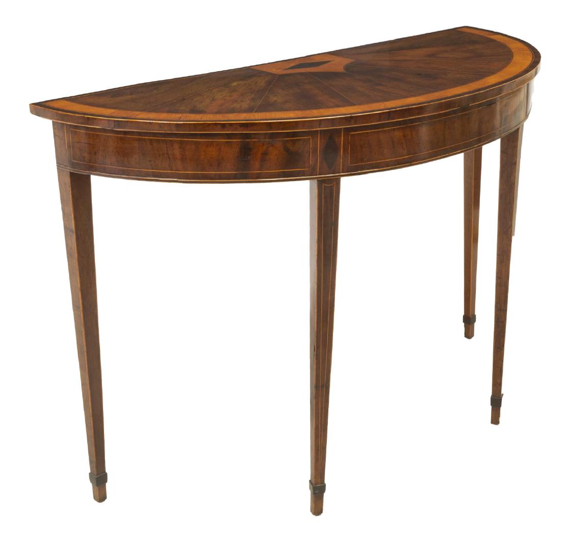 HEPPLEWHITE STYLE DEMILUNE CONSOLE TABLE (1 of 4)