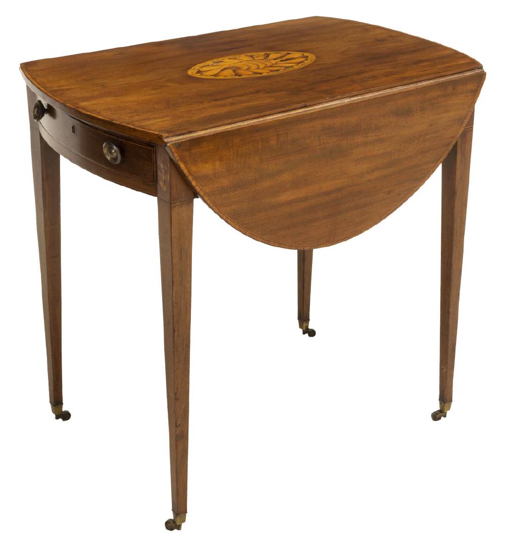 HEPPLEWHITE STYLE MARQUETRY DROP-LEAF TABLE (1 of 4)