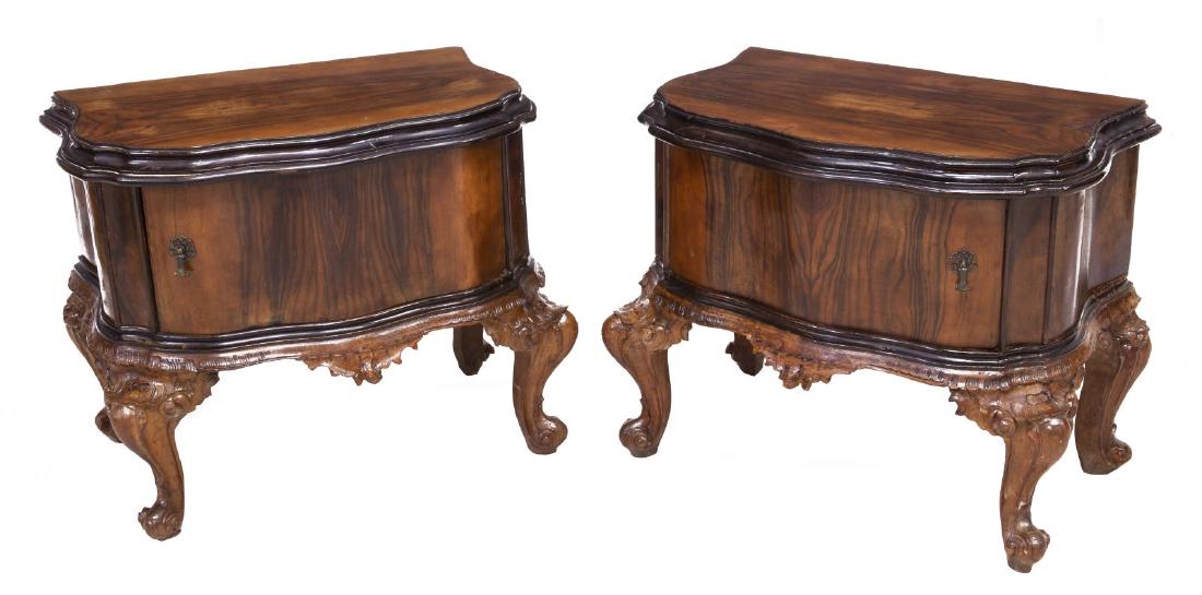 (PR) VENETIAN FIGURED WALNUT BEDSIDE CABINETS (1 of 4)