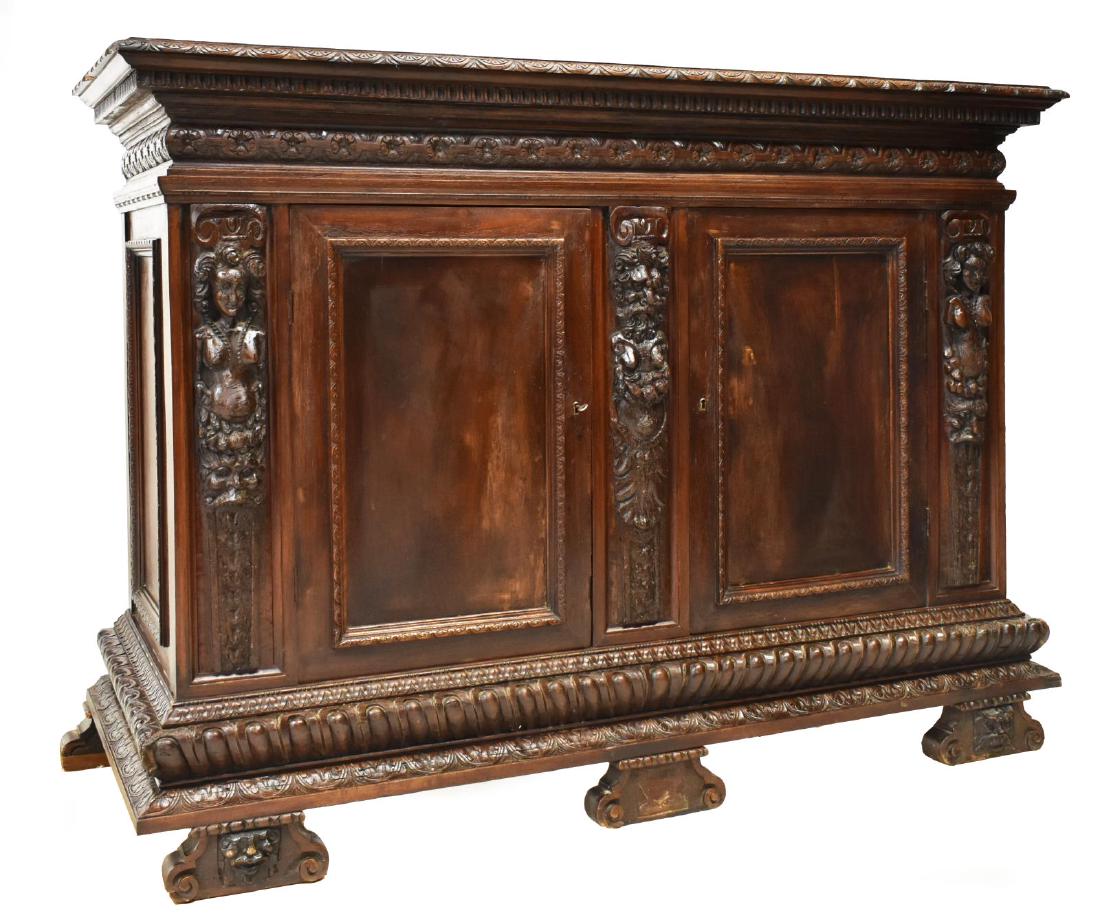 ITALIAN RENAISSANCE REVIVAL WALNUT SIDEBOARD (1 of 5)