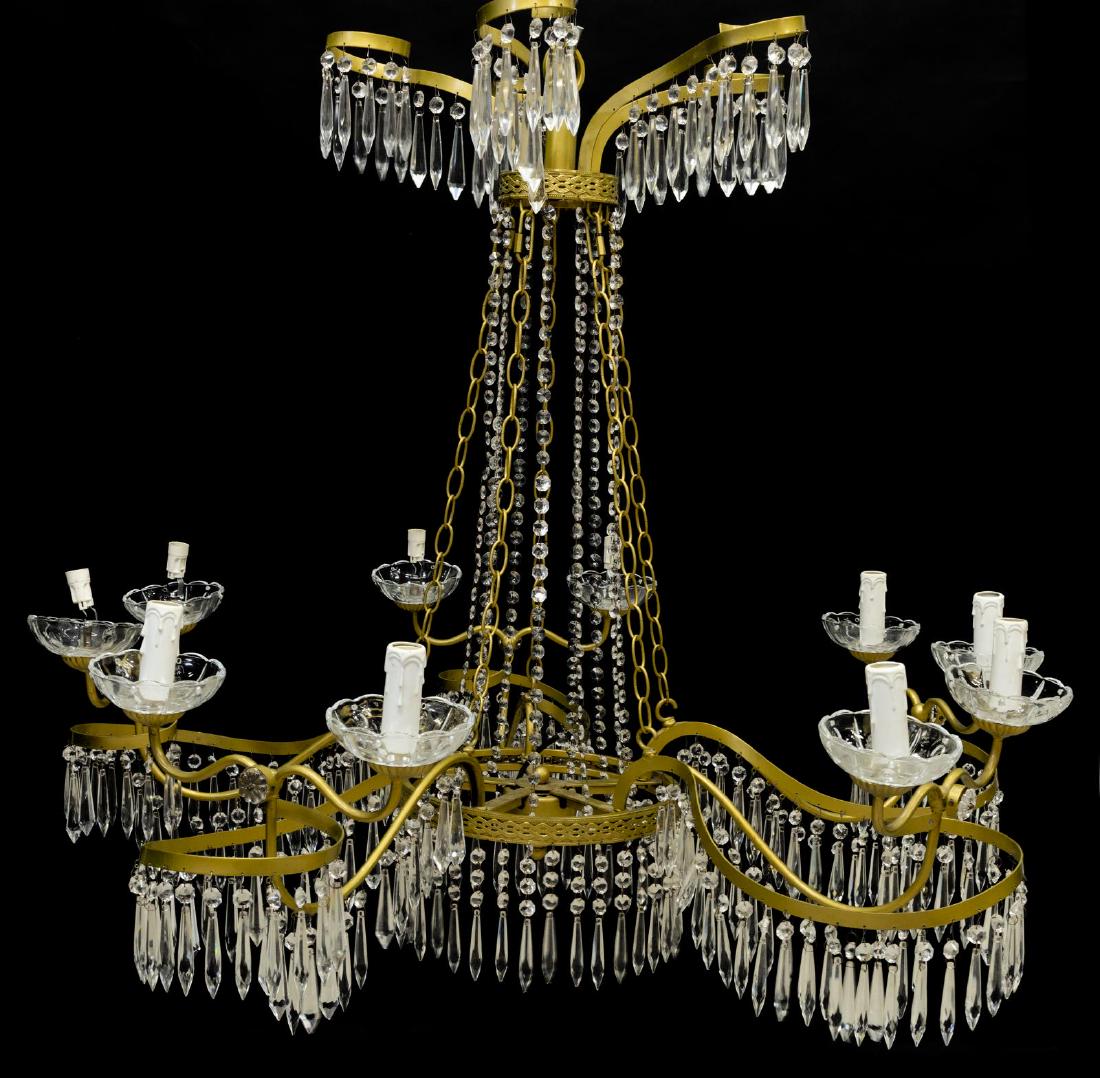 LARGE FRENCH CRYSTAL TEN-LIGHT CHANDELIER (1 of 2)
