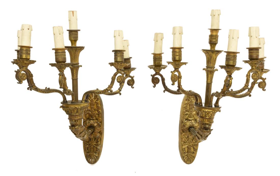 (PR) FRENCH BRONZE SIX-LIGHT WALL SCONCES (1 of 3)