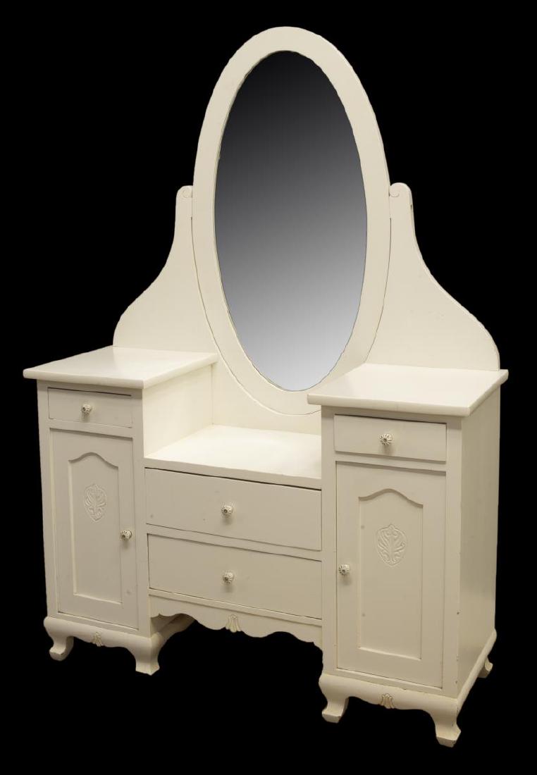 VINTAGE WHITE PAINTED VANITY DRESSING TABLE (1 of 5)