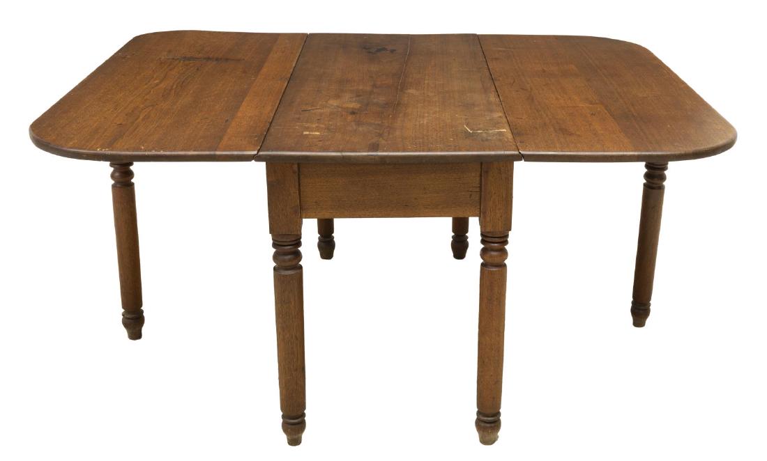 ENGLISH OAK DROP-LEAF WAKE TABLE TURNED LEGS (1 of 3)