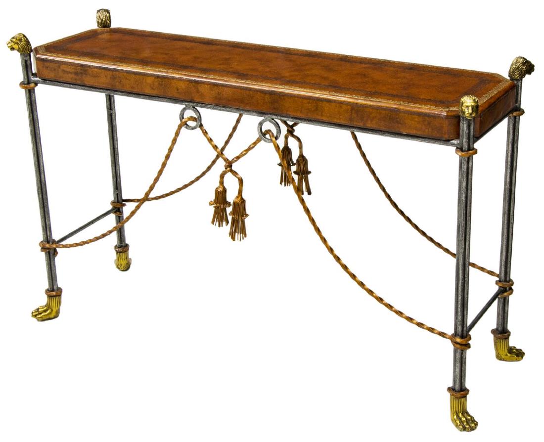 MAITLAND-SMITH LION HEAD & LEATHER CONSOLE TABLE (1 of 6)