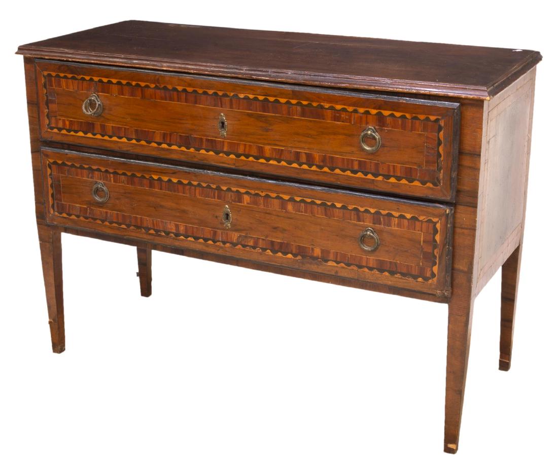 FRENCH LOUIS XVI PARQUETRY DRAWER COMMODE, 18TH C. (1 of 5)