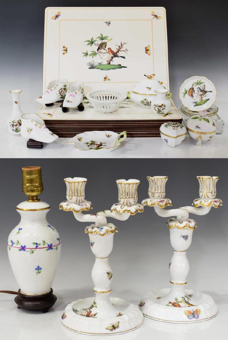 (29) HEREND ROTHSCHILD BIRD & OTHER TABLE ITEMS (1 of 11)