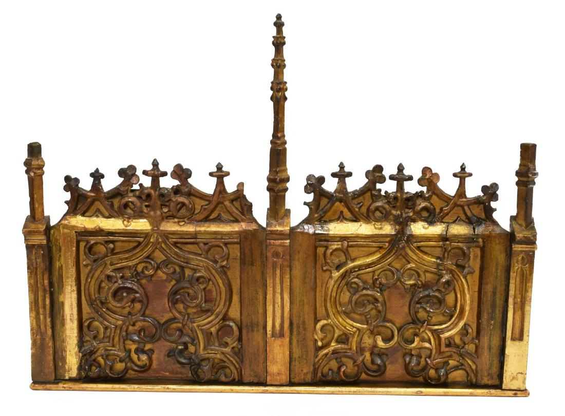 FRENCH GOTHIC REVIVAL GILT ARCHITECTURAL PANEL (1 of 2)