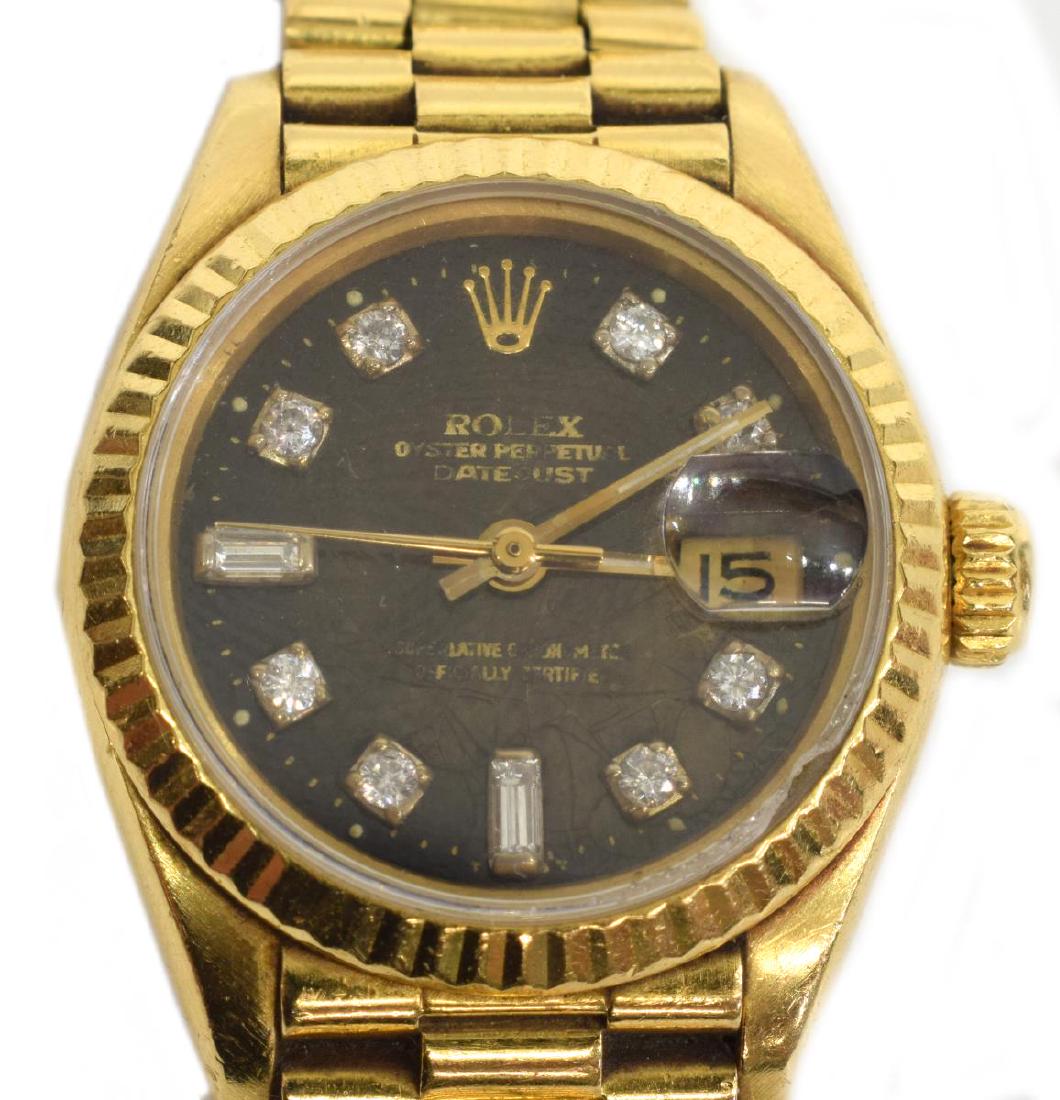 ladies rolex oyster perpetual datejust 8570f 18k