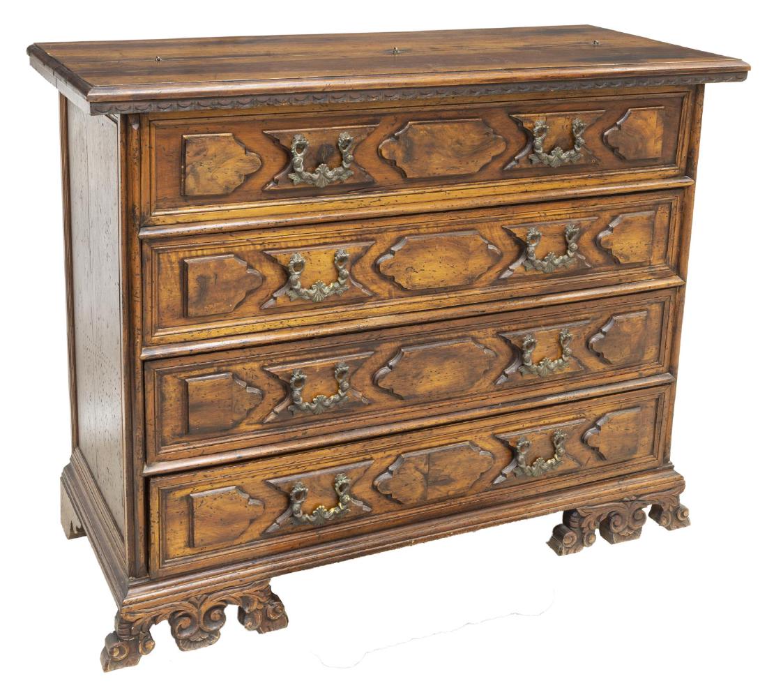 ITALIAN BAROQUE REVIVAL WALNUT BUREAU BRISE (1 of 5)