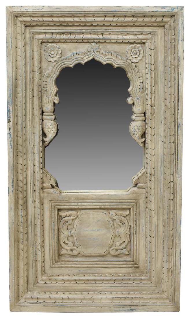 SOUTHEAST ASIAN DISTRESSED WOOD HANGING MIRROR (1 of 4)