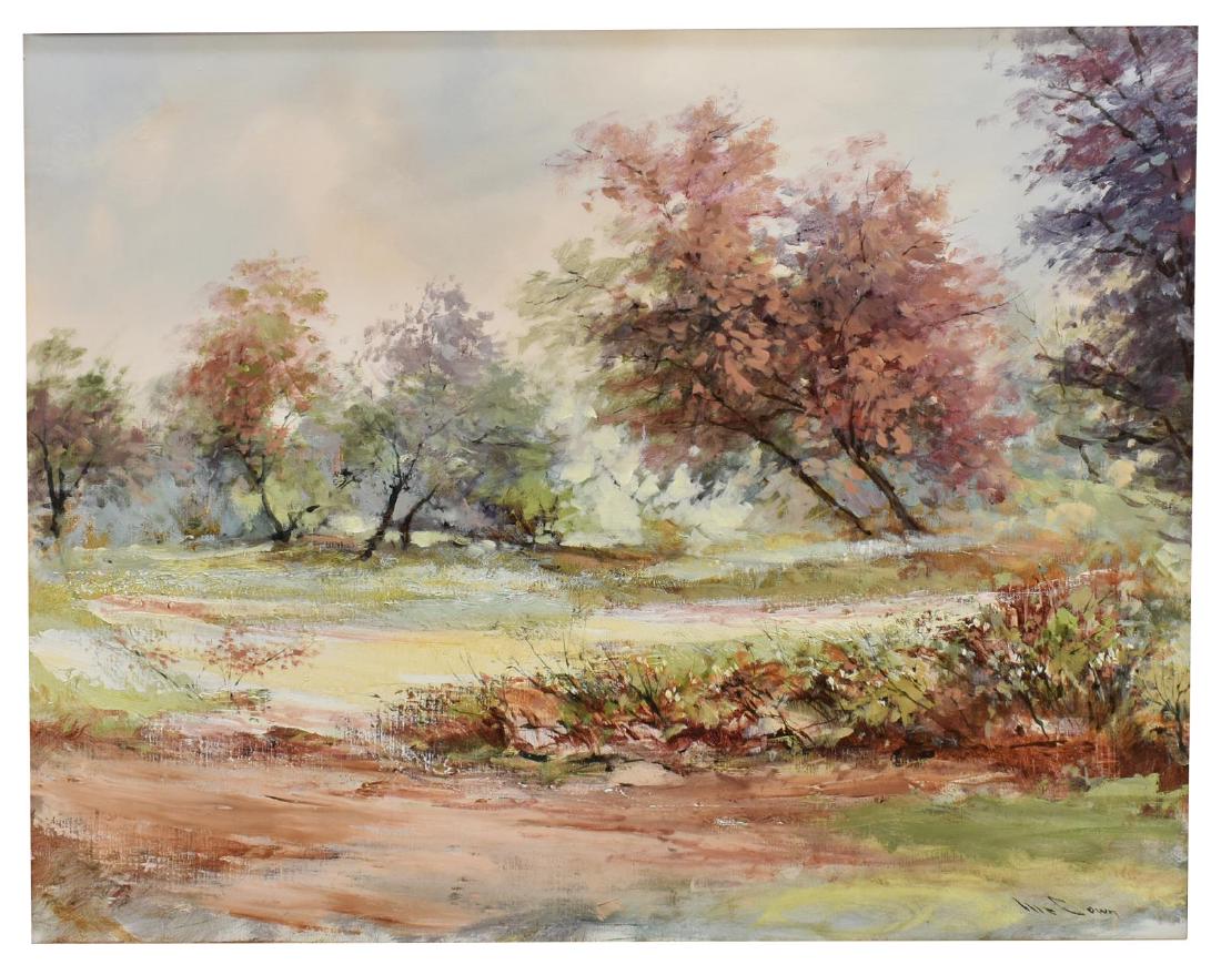 SPRING LANDSCAPE OIL ON CANVAS PAINTING, SIGNED (1 of 4)