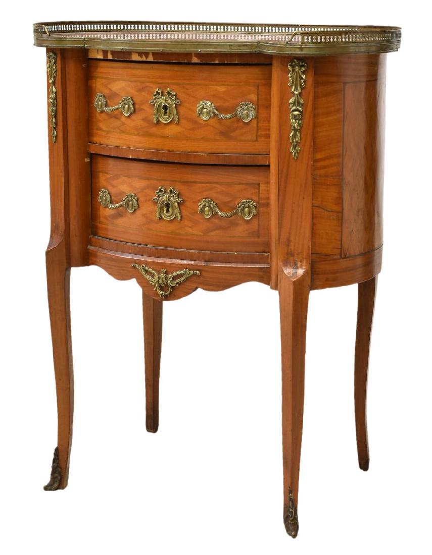 FRENCH LOUIS XV STYLE MARBLE-TOP NIGHTSTAND (1 of 5)