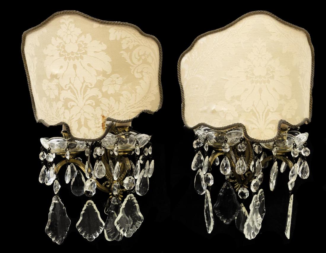 (PR) ITALIAN CRYSTAL & GILT METAL WALL SCONCES (1 of 1)