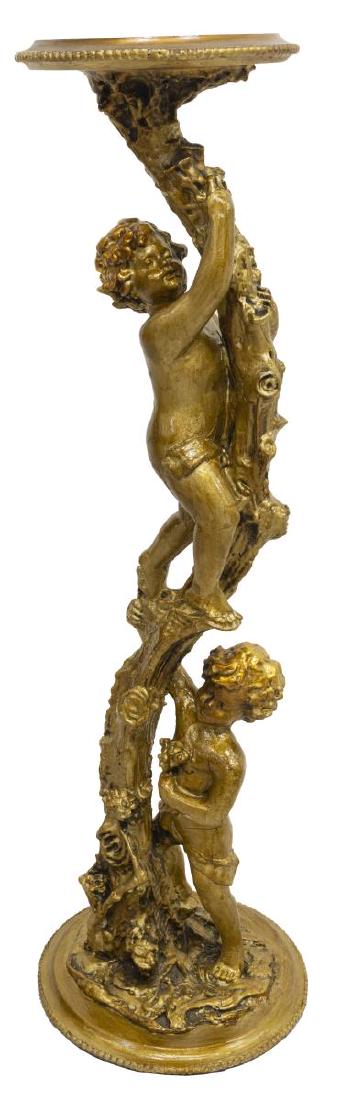 ITALIAN GILT COMPOSITE CLIMBING CUPID STAND (1 of 3)