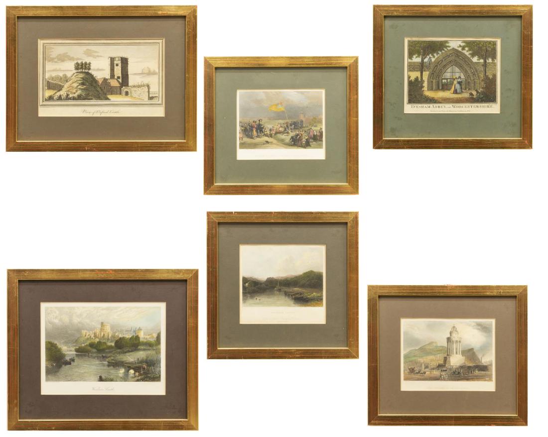 (6) ANTIQUE ENGLISH SCENIC ENGRAVINGS ON PAPER (1 of 8)