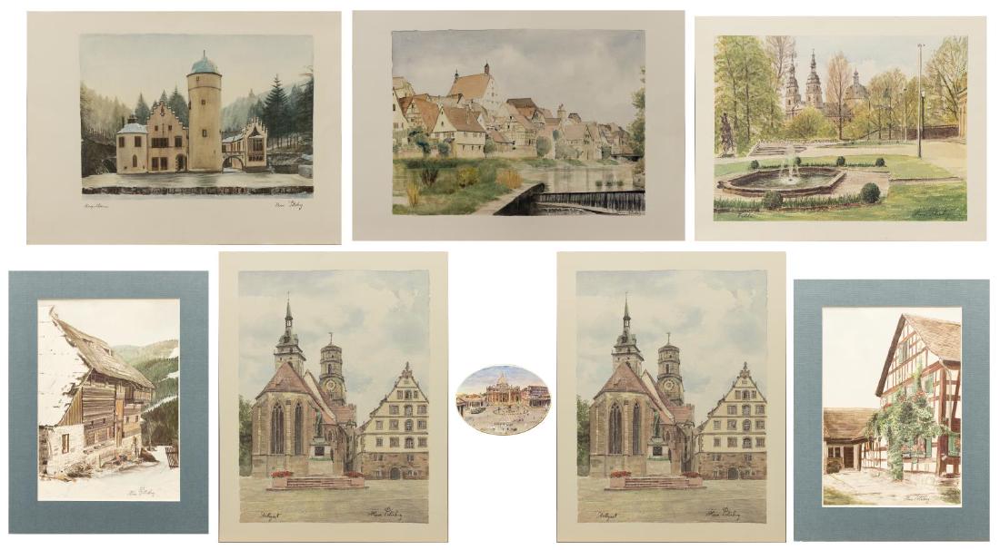 (8) GERMAN SCENIC PRINTS AFTER HANS POTREBNY (1 of 8)