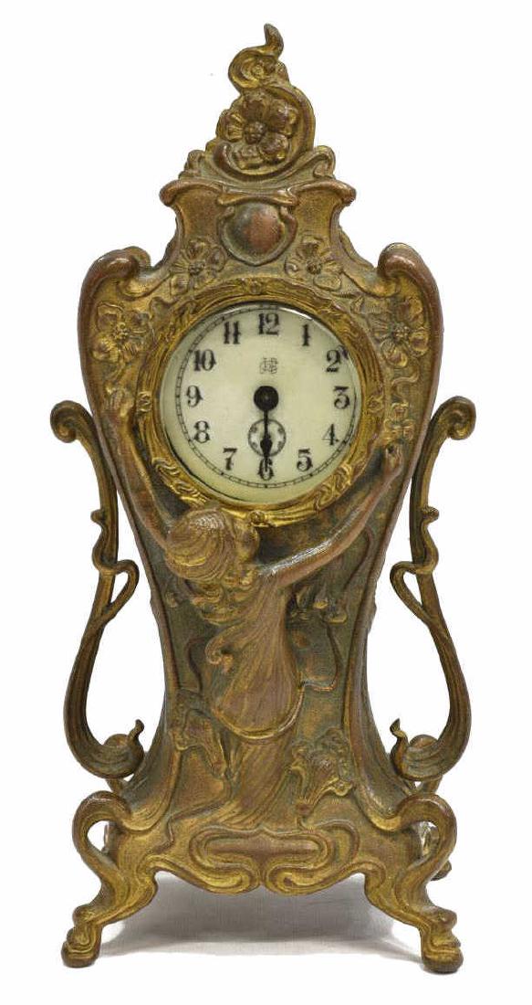 JENNINGS BROTHERS ART NOUVEAU STYLE MANTEL CLOCK (1 of 5)