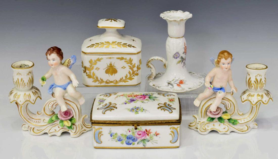 5) LIMOGES, GERMAN & OTHER PORCELAIN CABINET ITEMS (1 of 9)